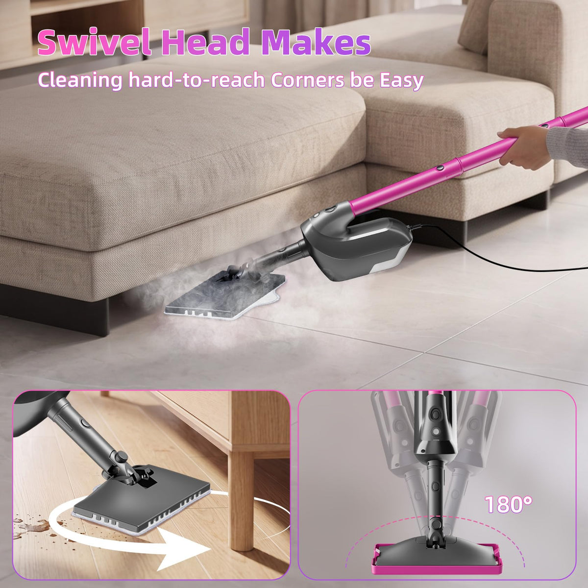 9-in-1 Detachable Handheld Steam Mop G716