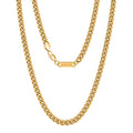 Gold Chain 18K Gold Filled Cuban Link 316L Stainless Steel Necklace F280
