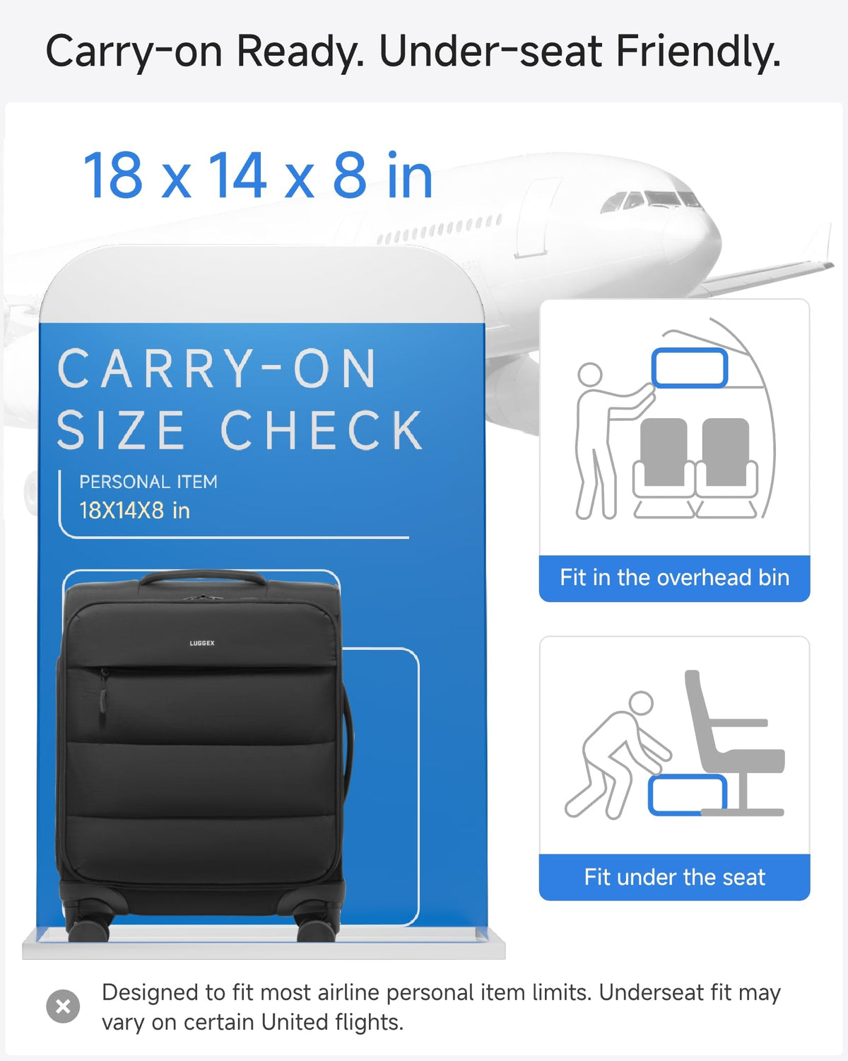 Black Underseat Carry On Bag G3957