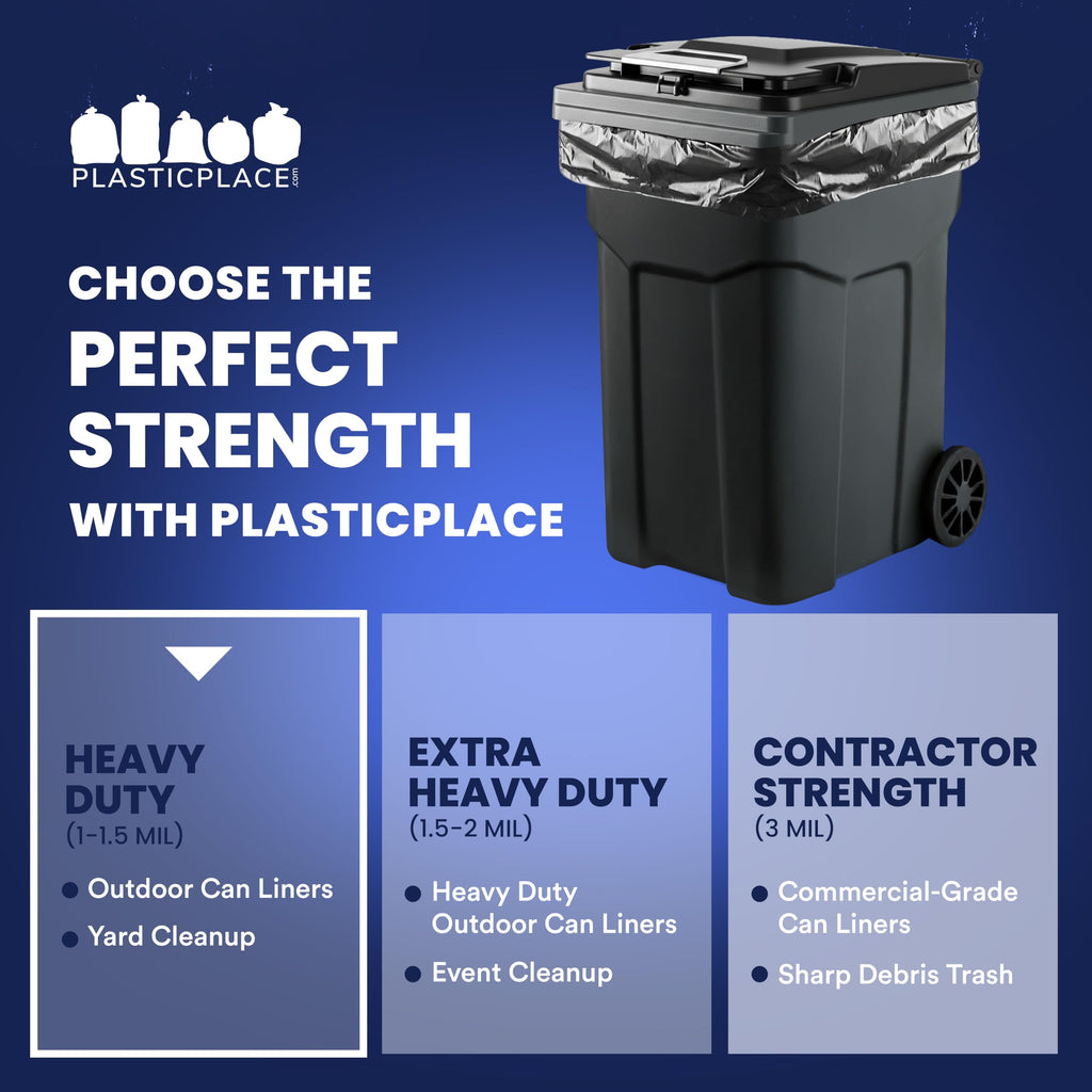 95-96 Gallon Heavy Duty Black Trash Bags X2813
