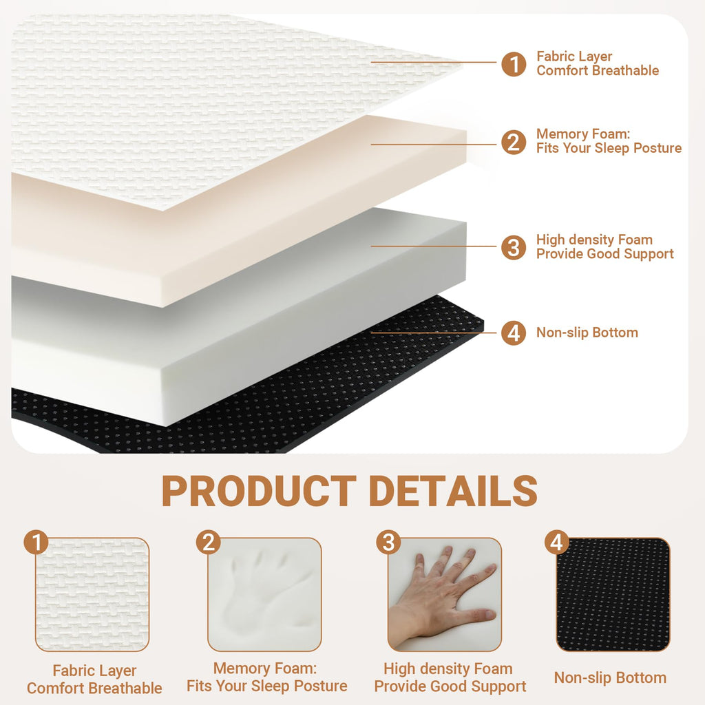 Foldable Twin Memory Foam Mattress Y676751