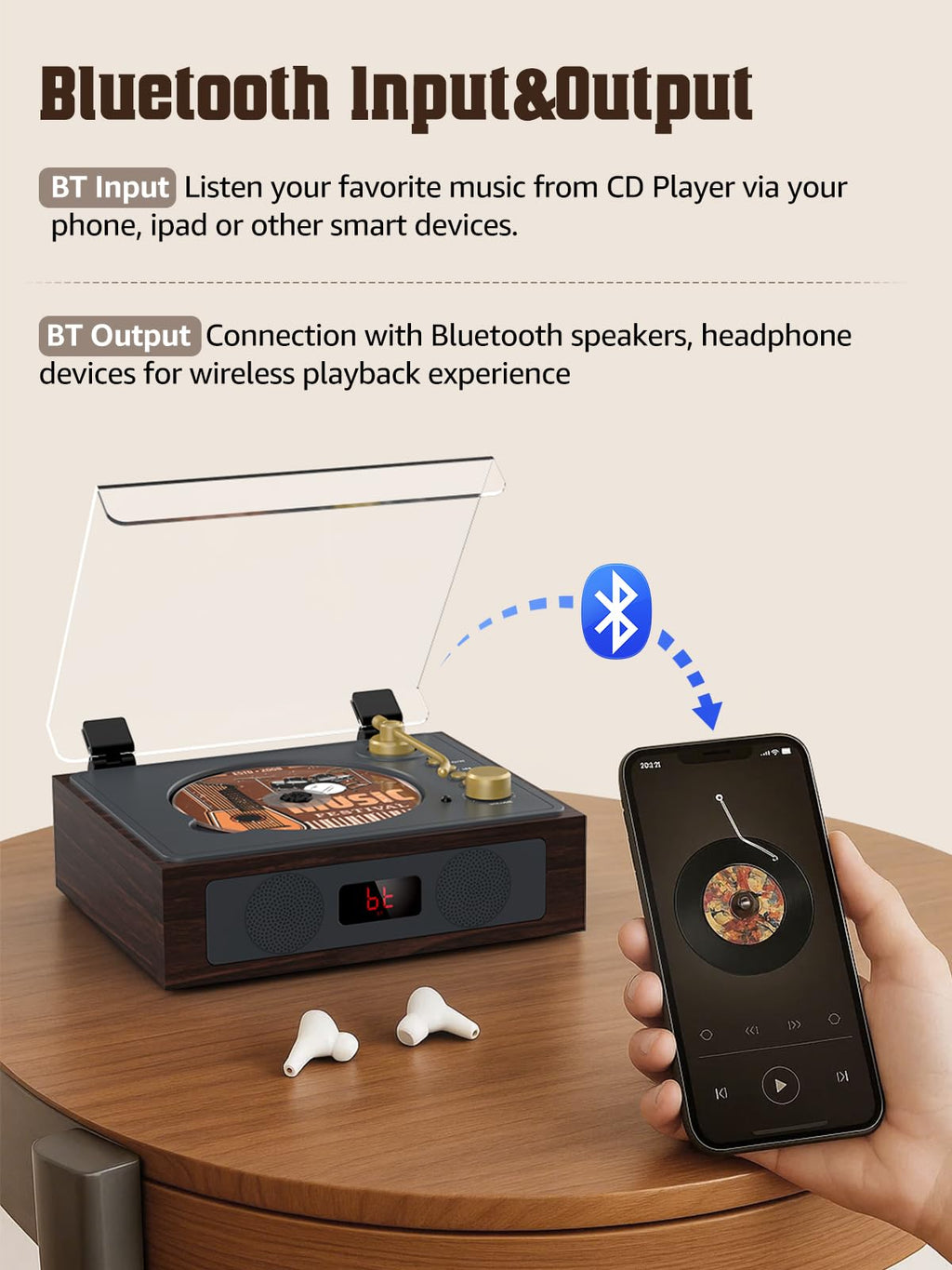 Portable CD Player with Built-in Speakers Bluetooth T843671