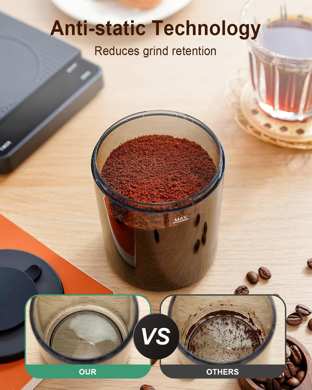 Electric Conical Burr Coffee Grinder with Scale F9655