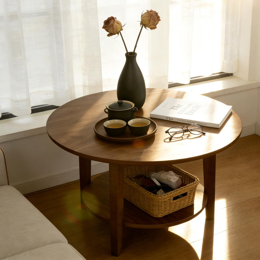 2-Tier Round Wood Coffee Table H74053