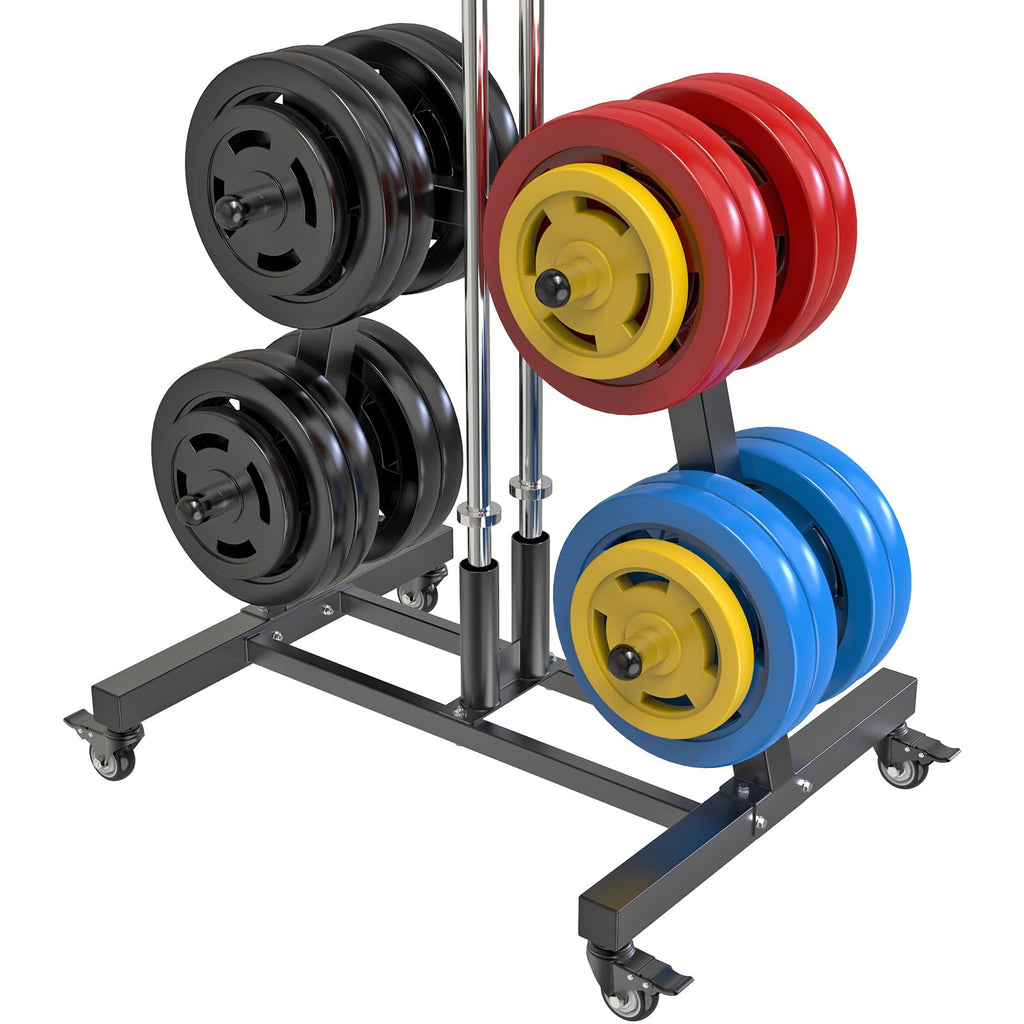 2" Olympic Weight Plate Tree Rack and Barbell Holders O3823