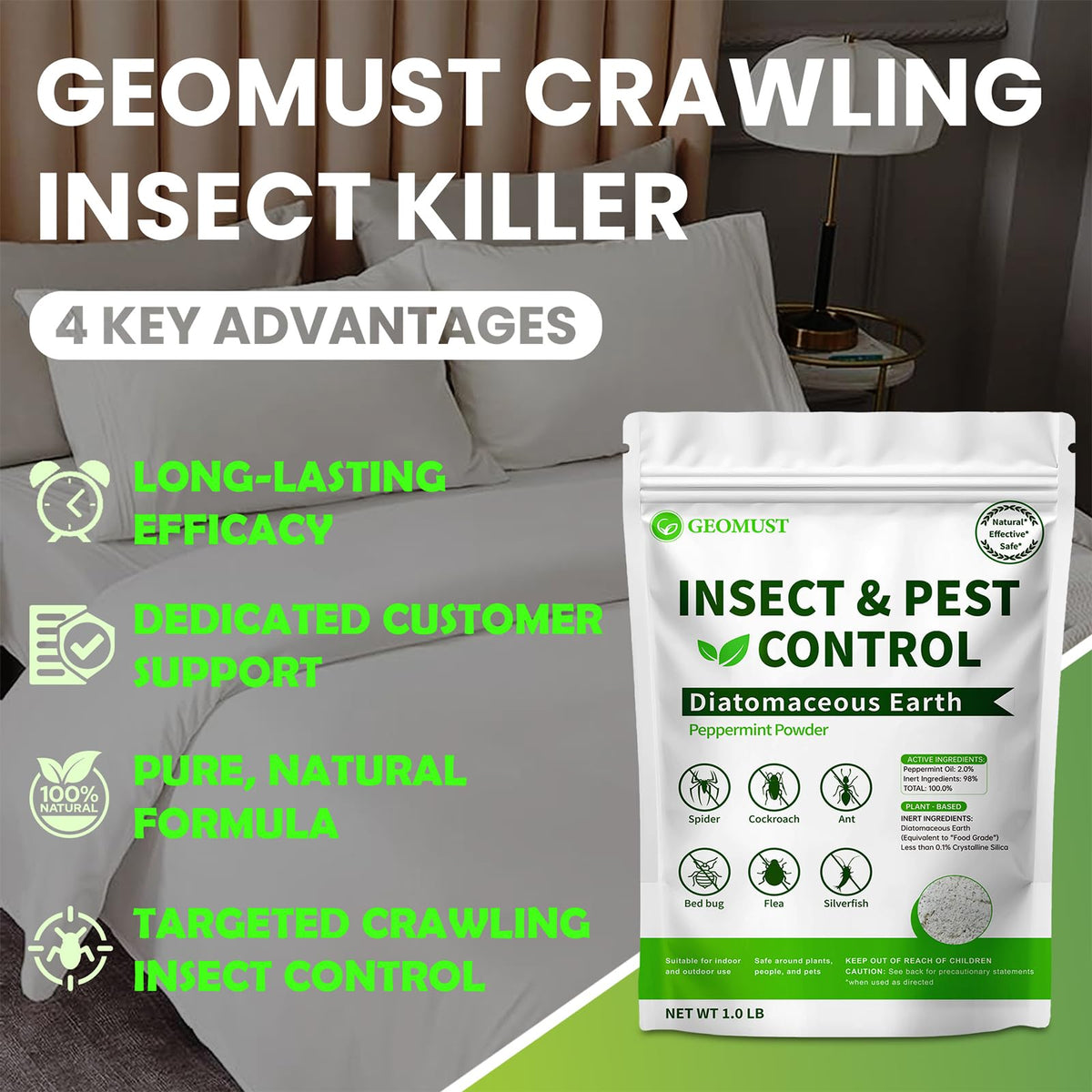 Diatomaceous Earth Food Grade Insect Killer 1 lb Z574