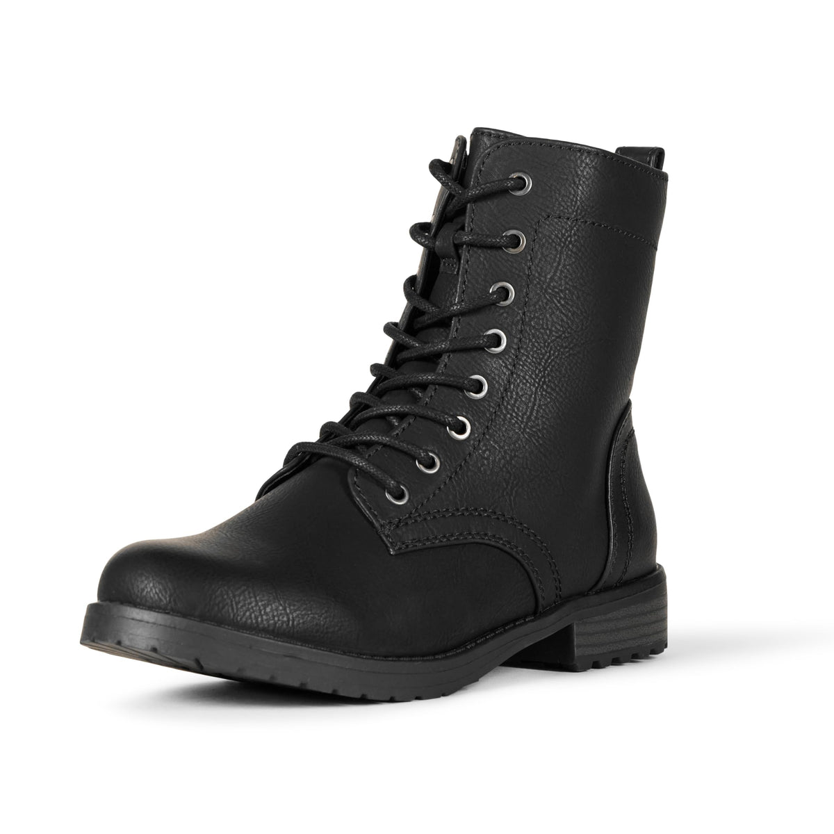 Lace-Up Ankle Boots with Side Zipper G340292