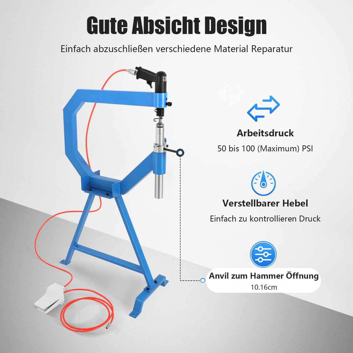 Pneumatic Planishing Hammer & Metal Shrinker Stretcher Kit Q589