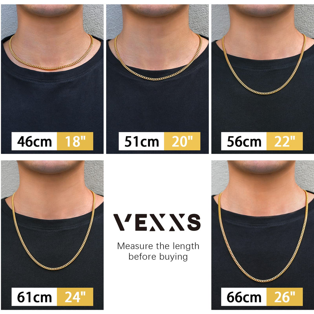 Gold Chain 18K Gold Filled Cuban Link 316L Stainless Steel Necklace F280