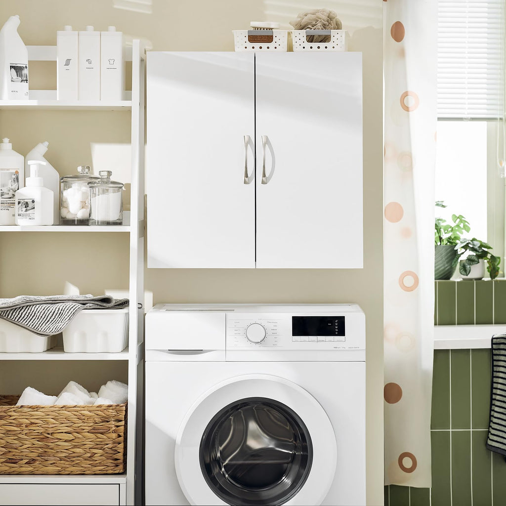White Wall Cabinet with Shelf D839