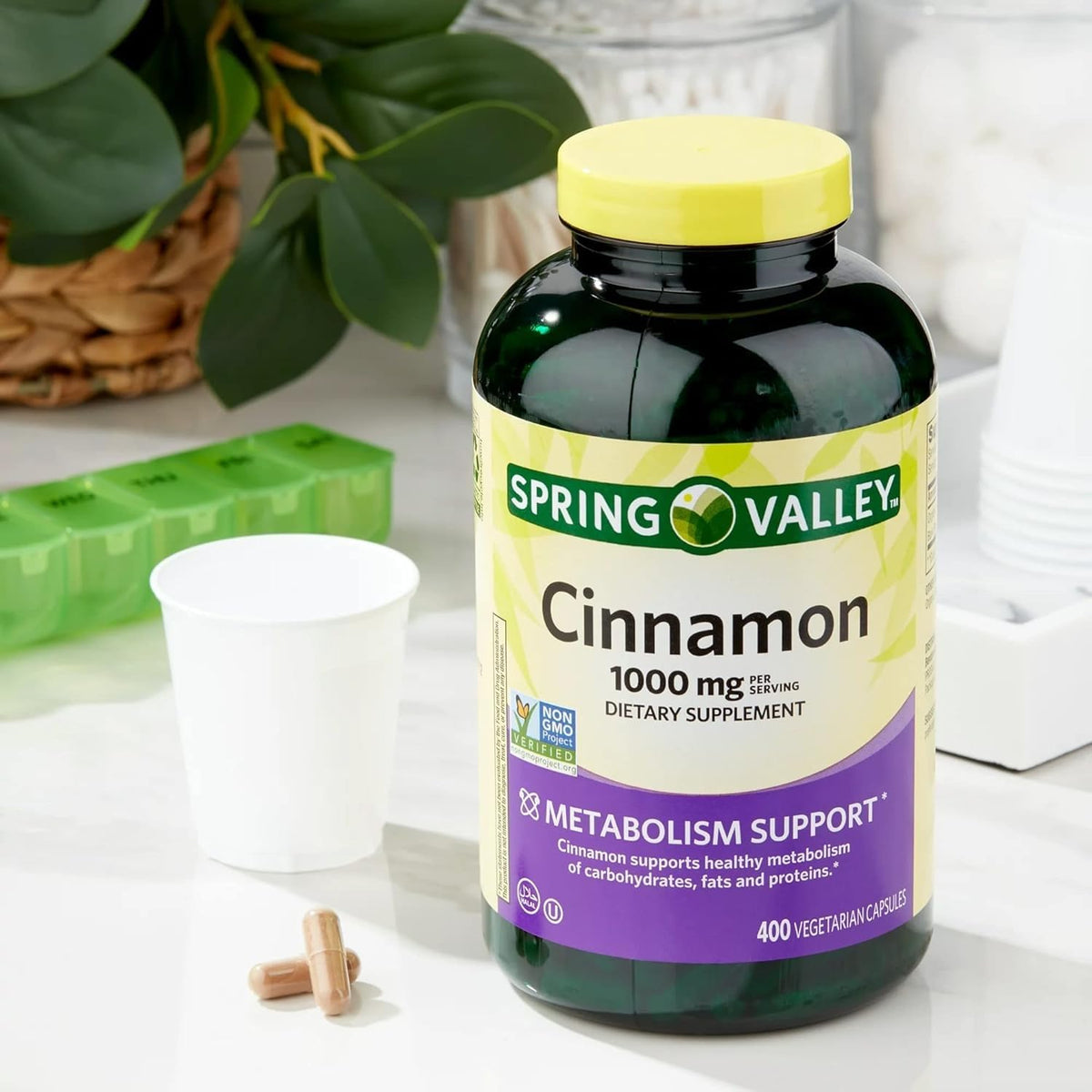 Cinnamon 1000 mg Vegetarian Capsules Herbal Supplement G135673