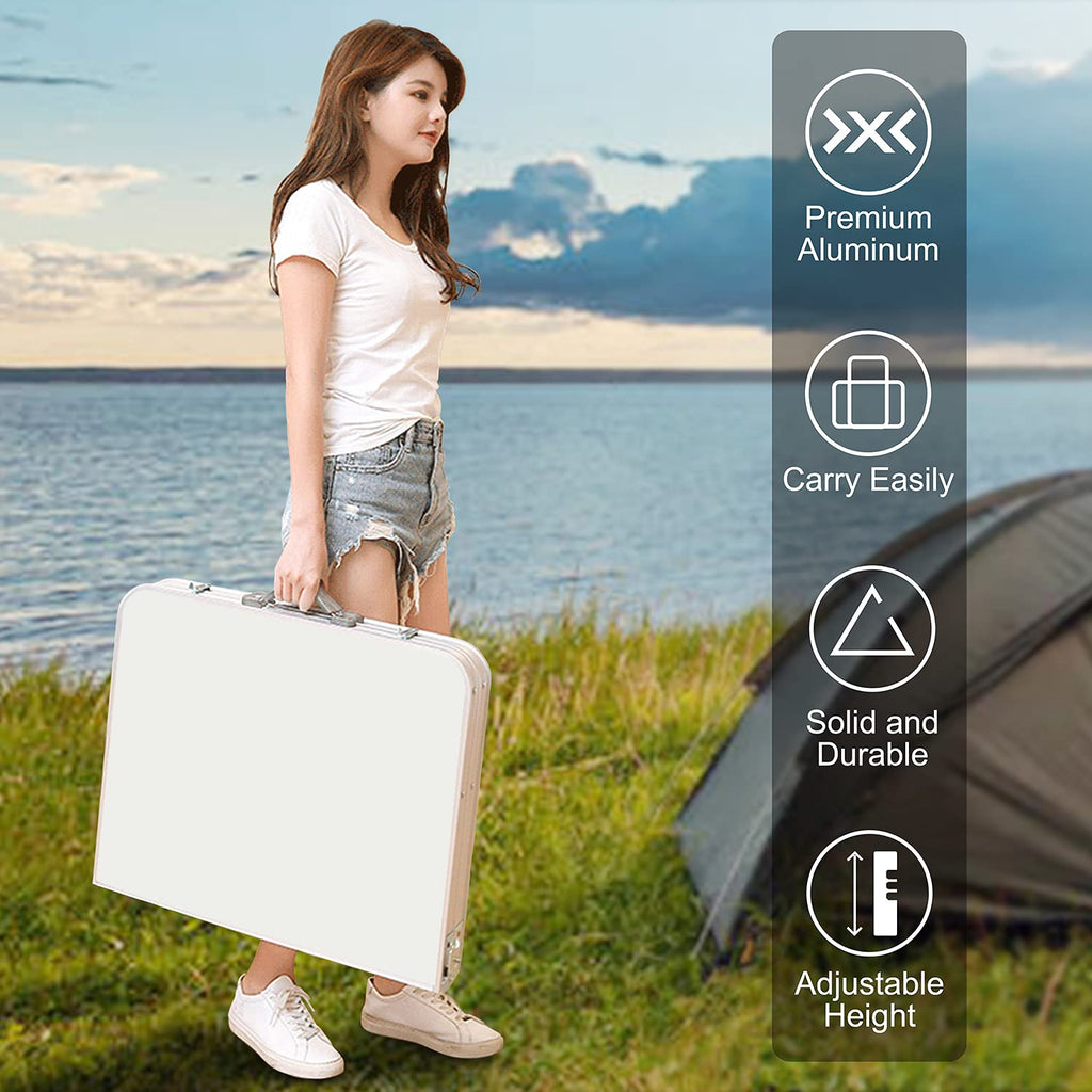 4 FT Aluminum Height Adjustable Folding Camping Table M109838