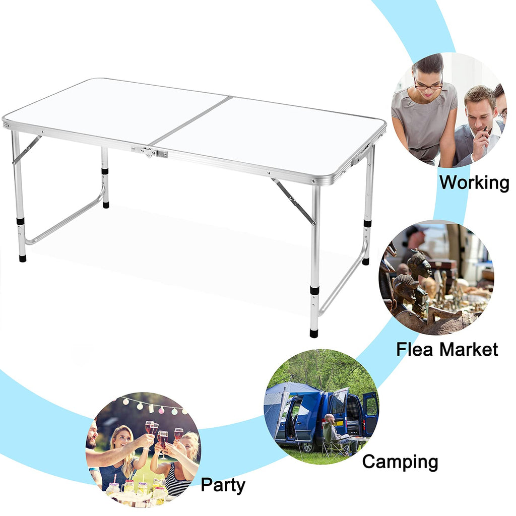 4 FT Aluminum Height Adjustable Folding Camping Table M109838