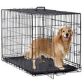 Black Foldable Metal Dog Crate W5890