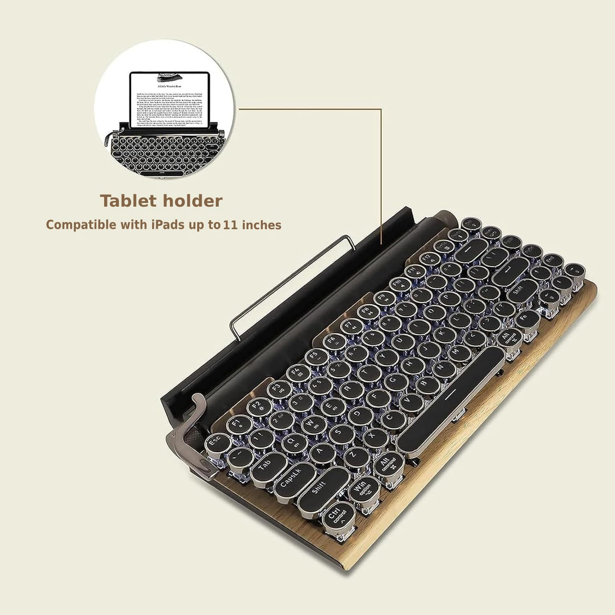 Retro Mechanical Keyboard LED Backlight 83 Keys Bluetooth 5.0 R93019