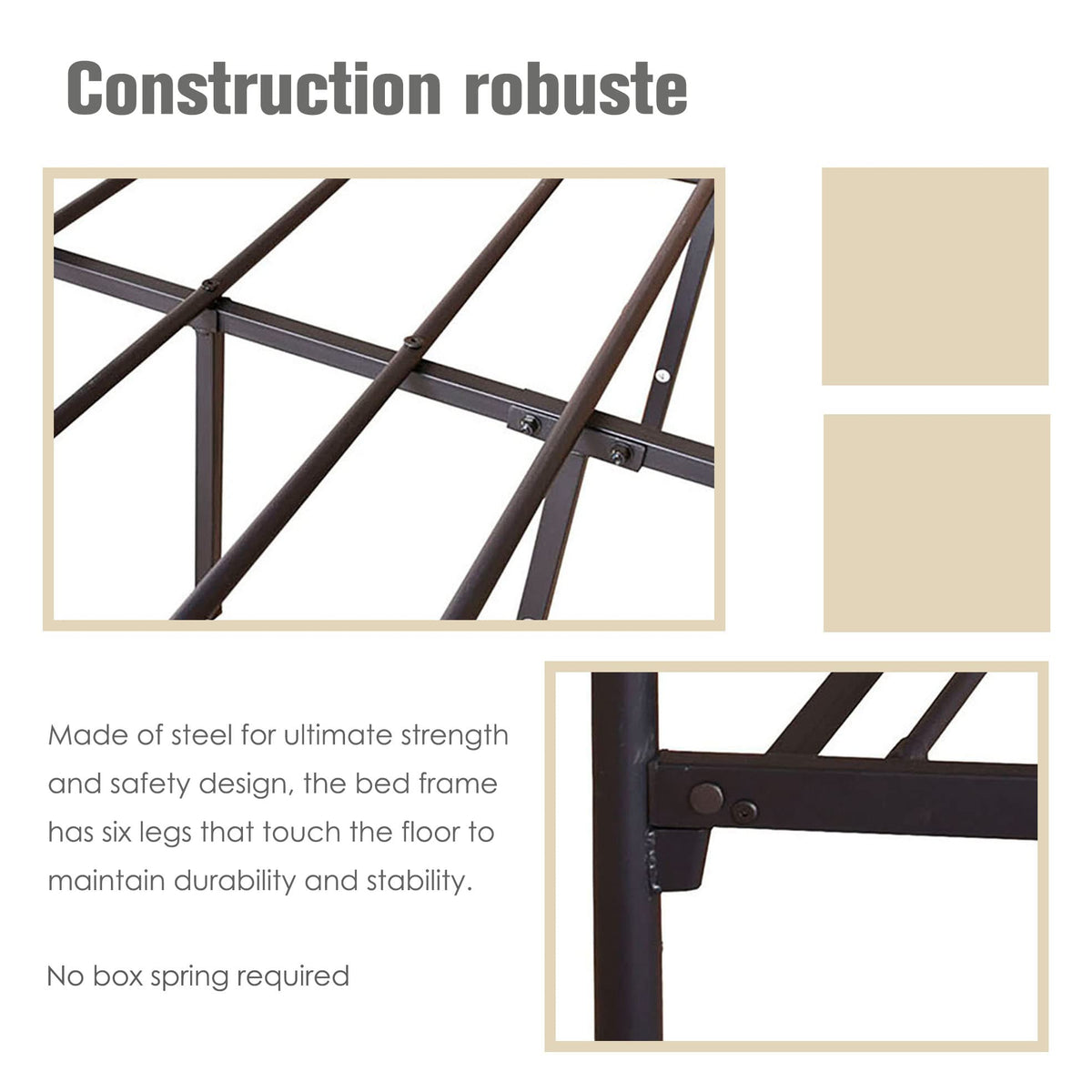 Black Four-Poster Metal Canopy Bed Frame C1681