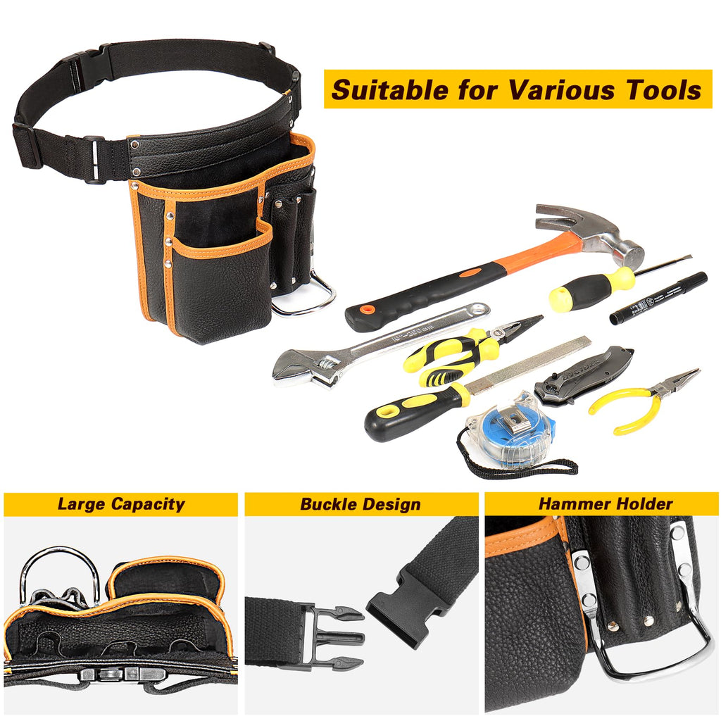 Genuine Leather Adjustable Tool Belt Pouch U321