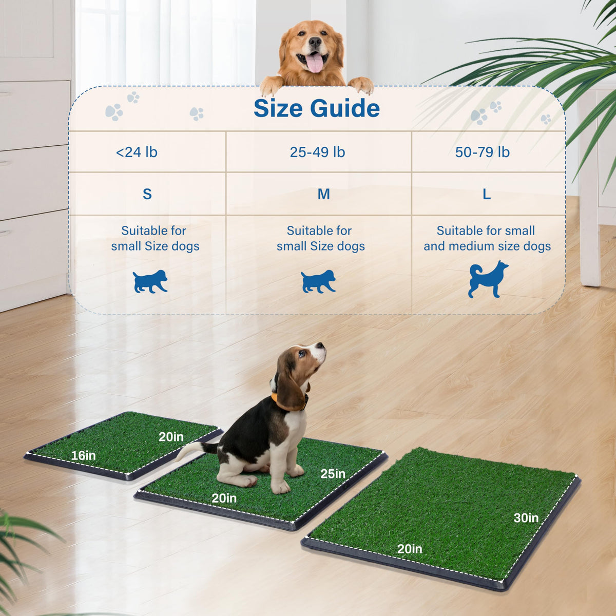 Artificial Dog Grass Pad with Tray 16x20 inches X623