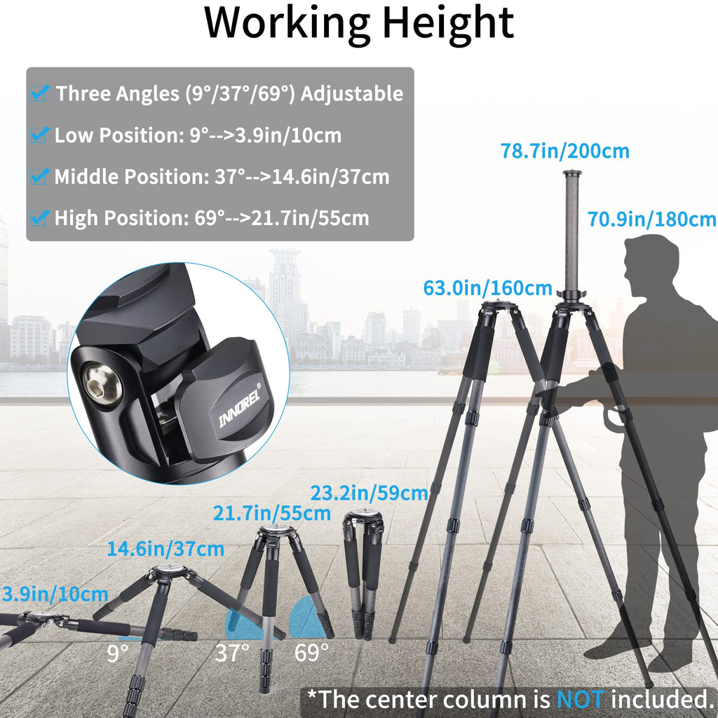Carbon Fiber Heavy Duty Tripod with 75mm Bowl Adapter 63 inch Black N357753