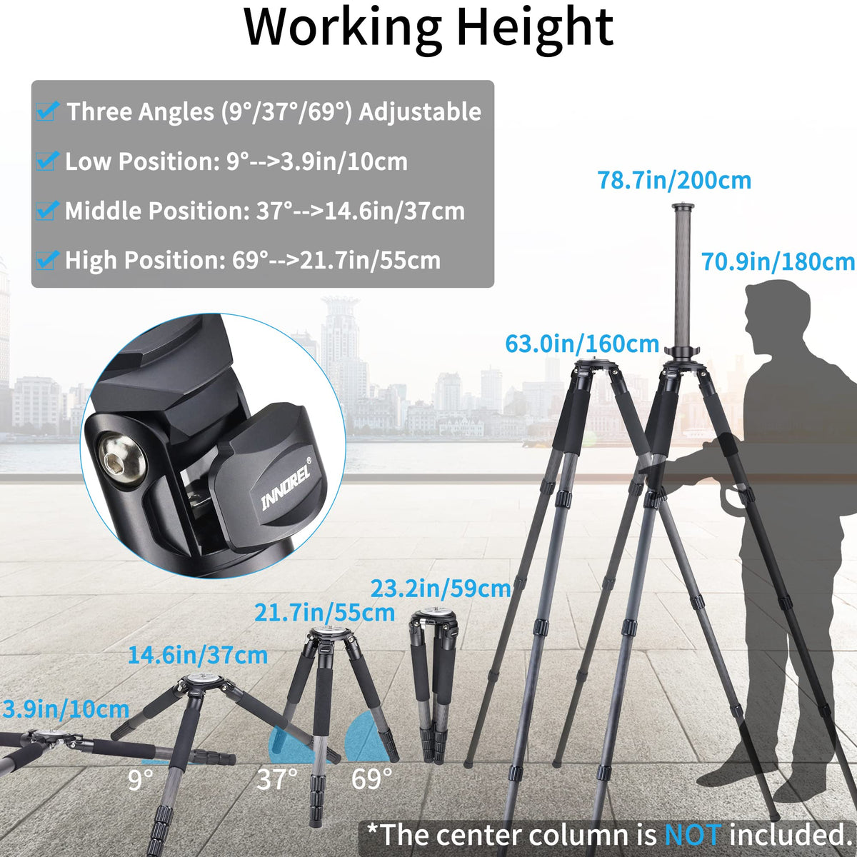 Carbon Fiber Heavy Duty Tripod with 75mm Bowl Adapter 63 inch Black N357753