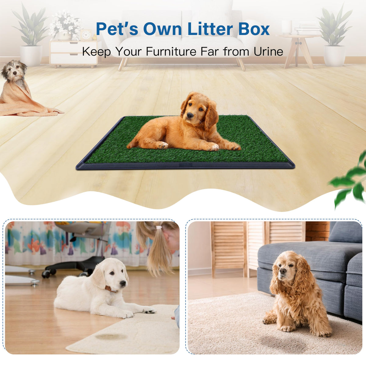 Artificial Dog Grass Pad with Tray 16x20 inches X623