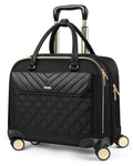 Rolling Laptop Bag for Women, 45L Wheeled Briefcase with USB Type-C Ports, Black Gold N294165