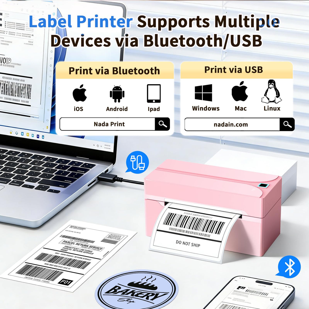 Bluetooth Thermal Label Printer U923