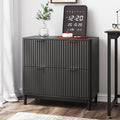 Black 2 Drawer Wood File Cabinet E53658