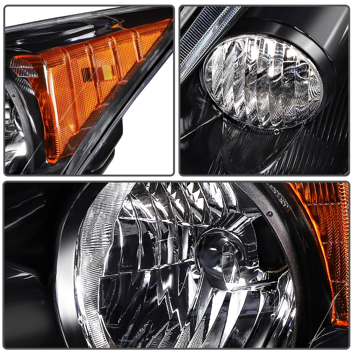 Chrome Housing Clear Corner Headlight Assembly C225