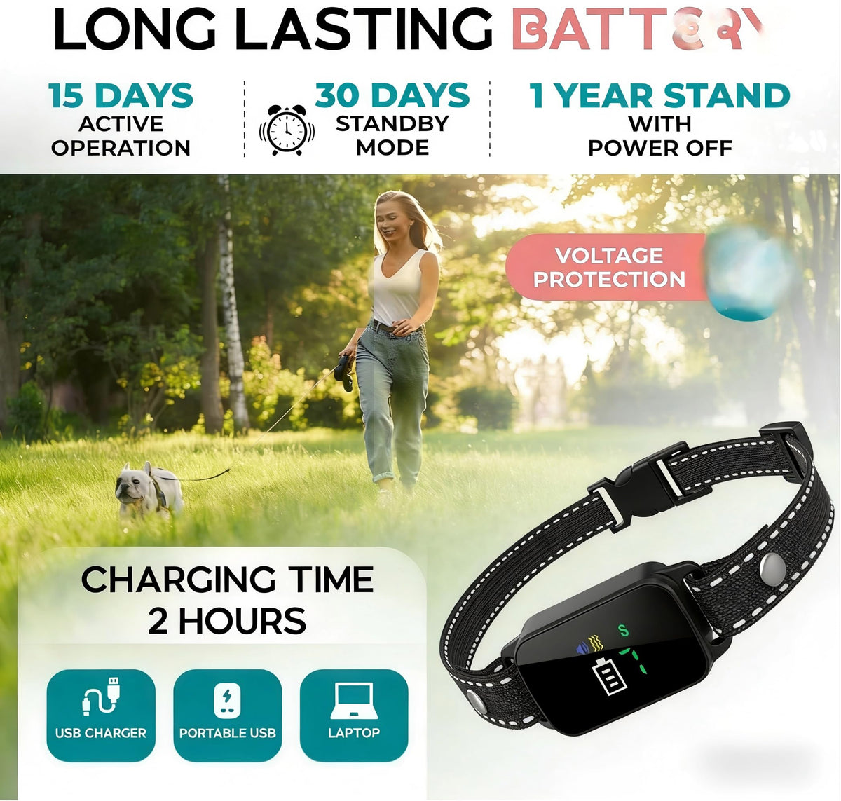 2 Pack Small Anti Barking Training Collar S3639