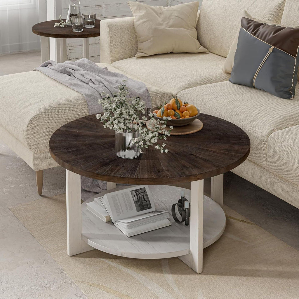 Round Farmhouse Coffee Table P1145