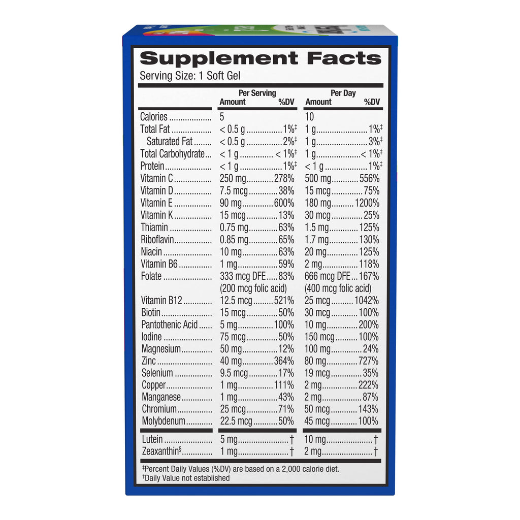 Multivitamin Eye Vitamins 100 Softgels E40327