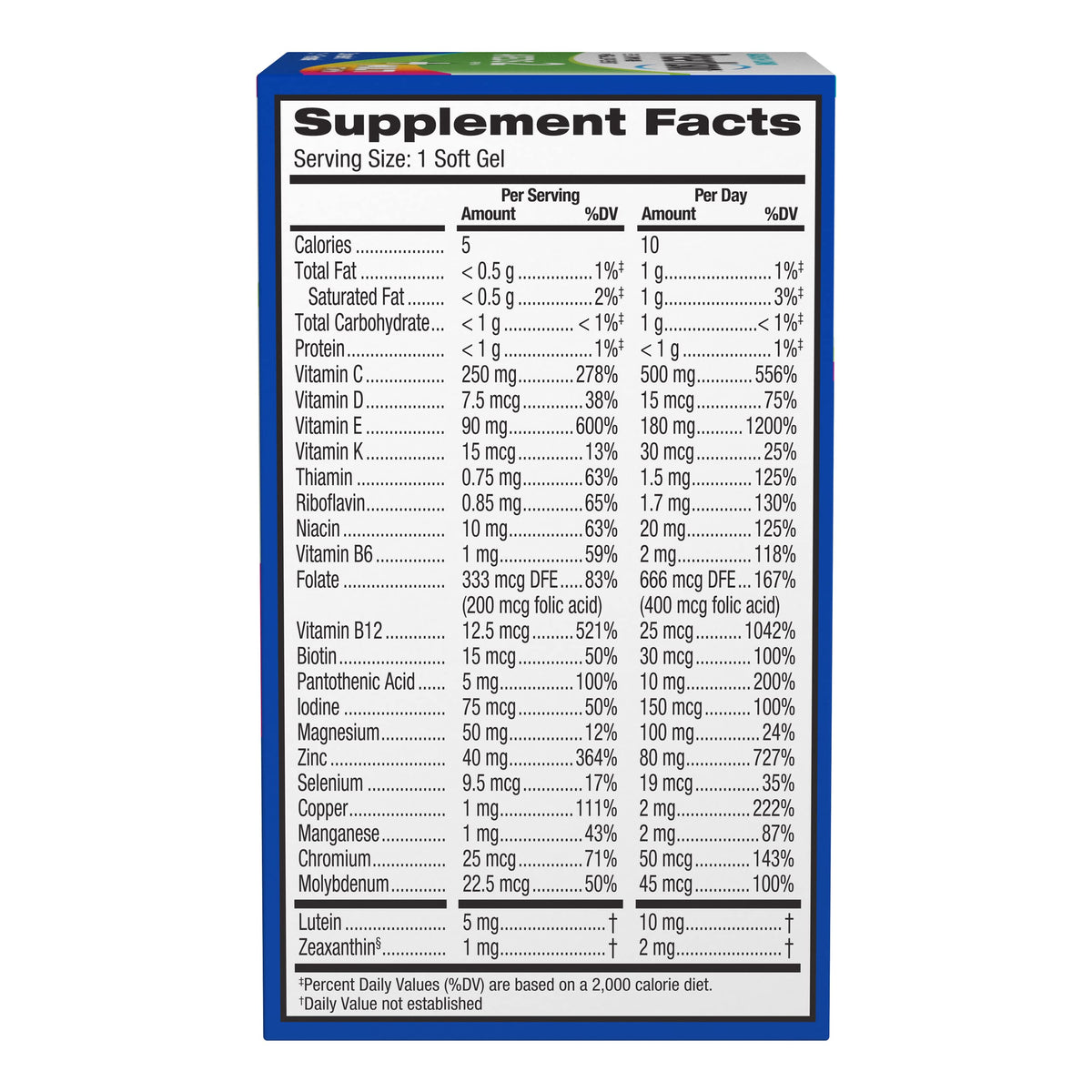 Multivitamin Eye Vitamins 100 Softgels E40327