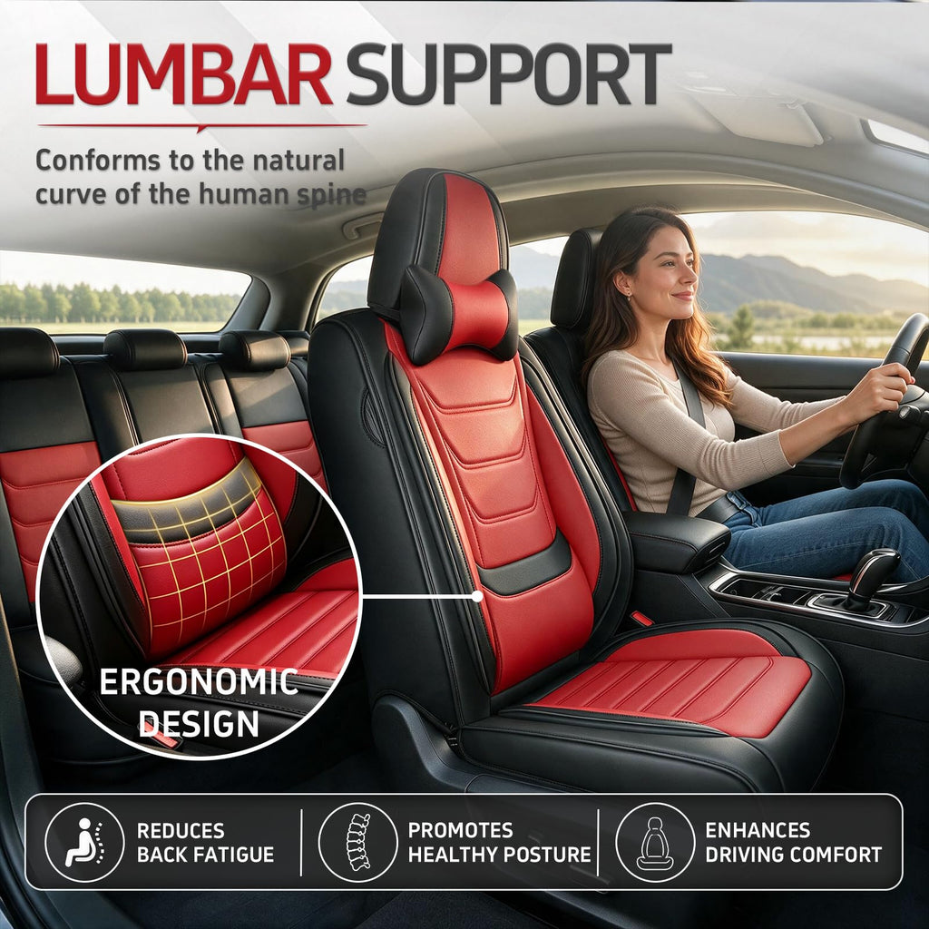 Black Red Seat Covers Full Set C684724