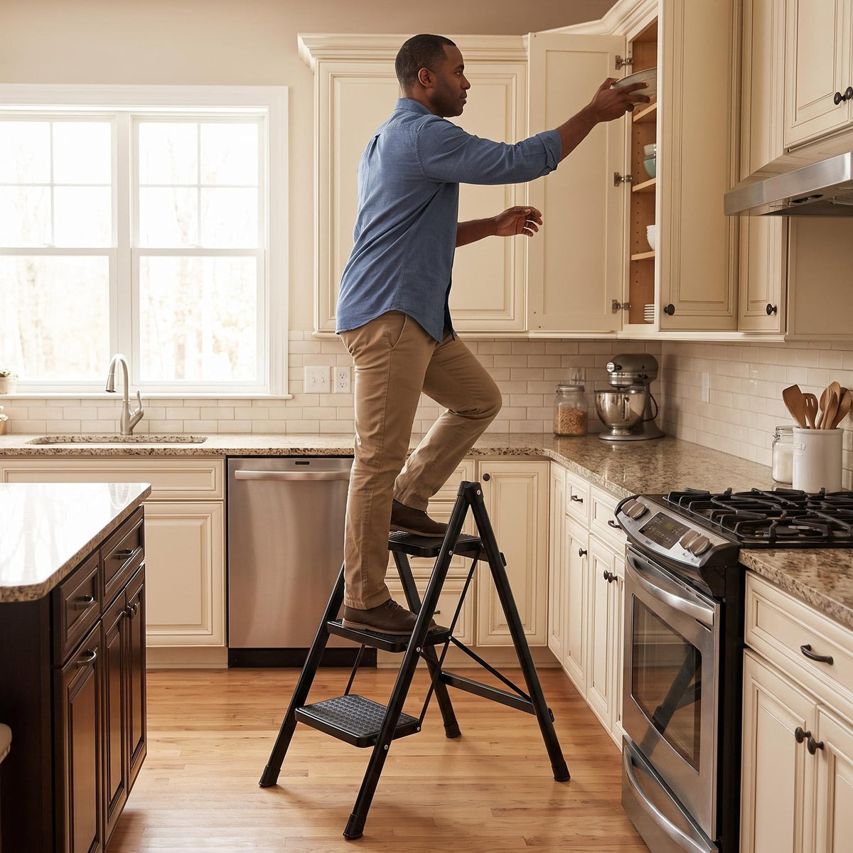 3-Step Aluminum Folding Ladder F183
