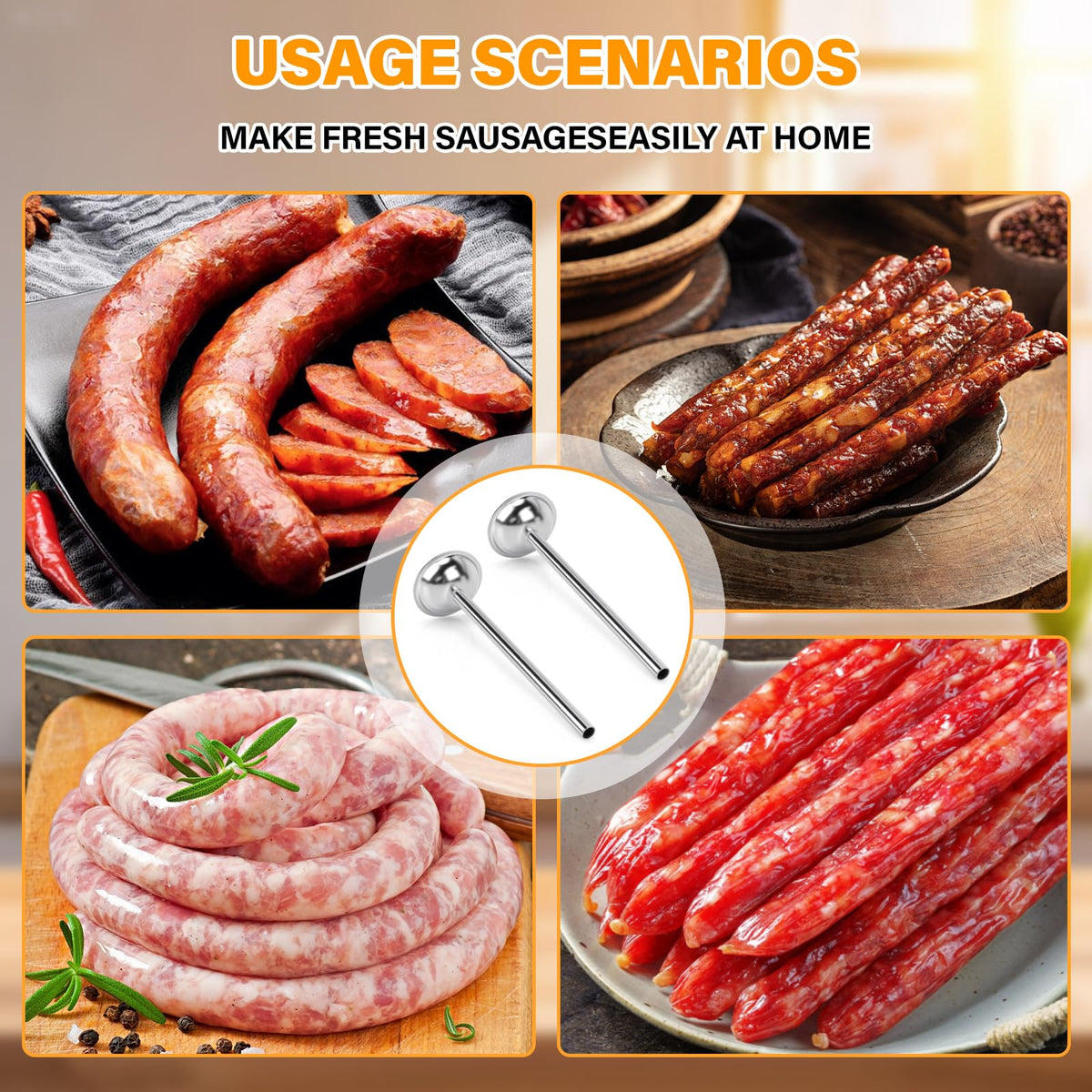 2 Pack 10mm Sausage Stuffer Tubes H1292