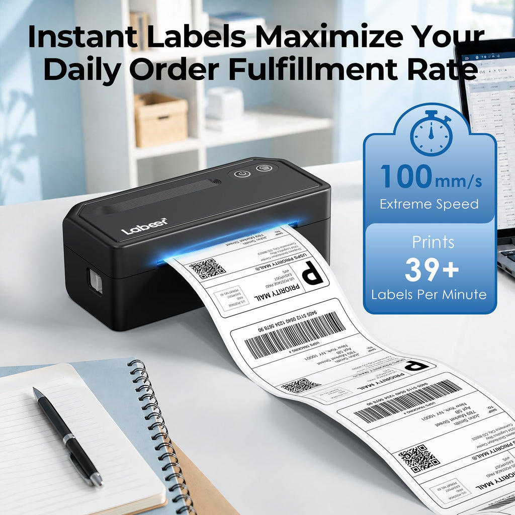 Bluetooth Thermal Shipping Label Printer Black I7855