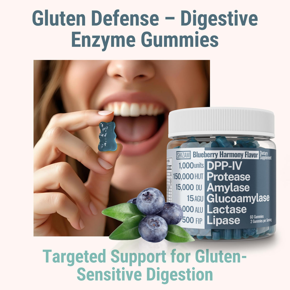 Gluten & Lactase Digestive Enzyme Gummies O71678