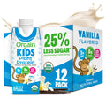 Organic Kids Vegan Protein Shakes Vanilla 8g Plant Protein 8 Fl Oz 12 Pack S265