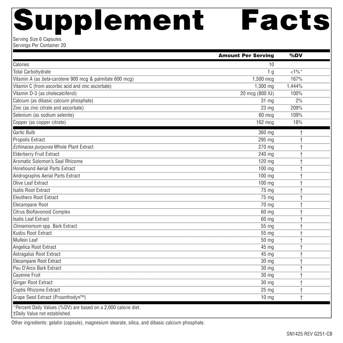 120 Capsules Immune Support H766