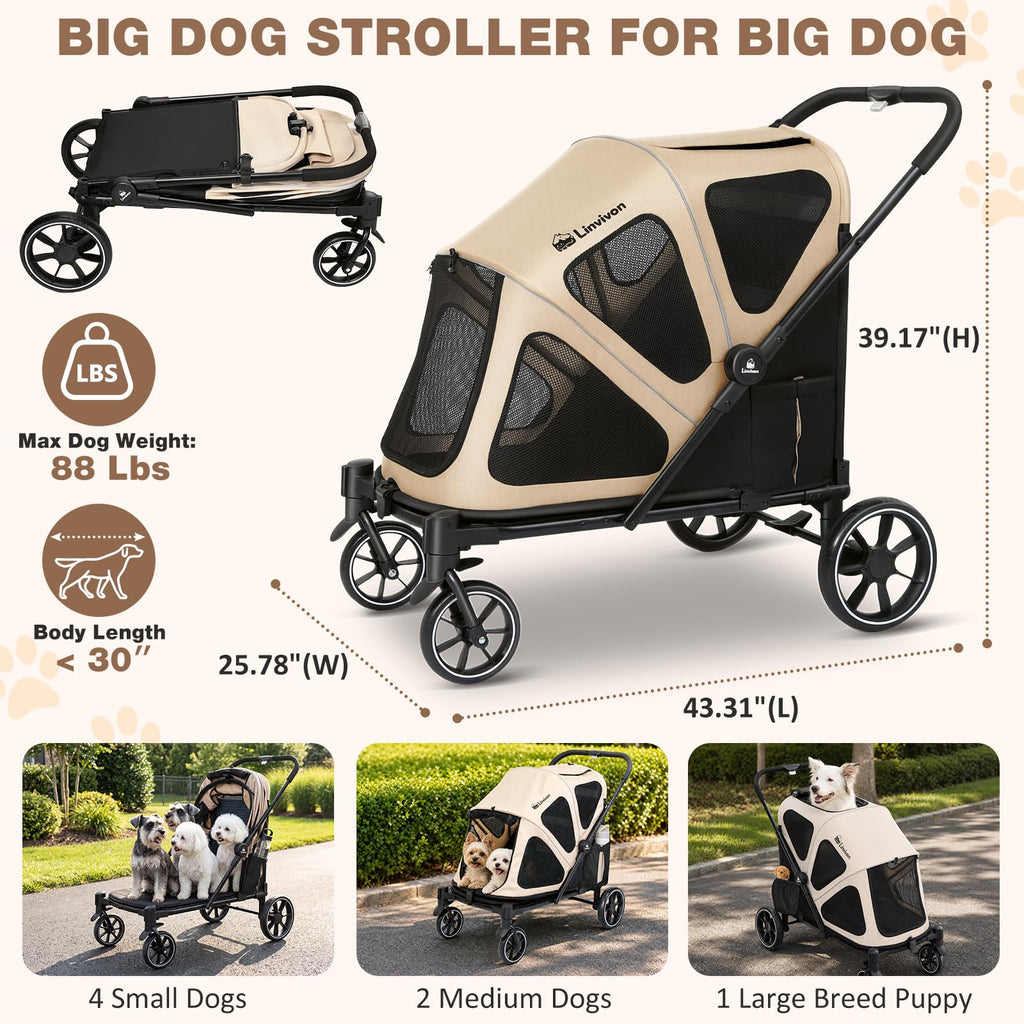 Foldable Dog Stroller with Ramp F4140