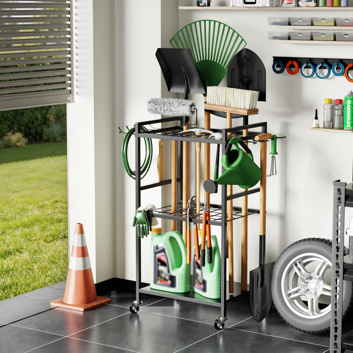 Garden Tool Organizer with Wheels S467