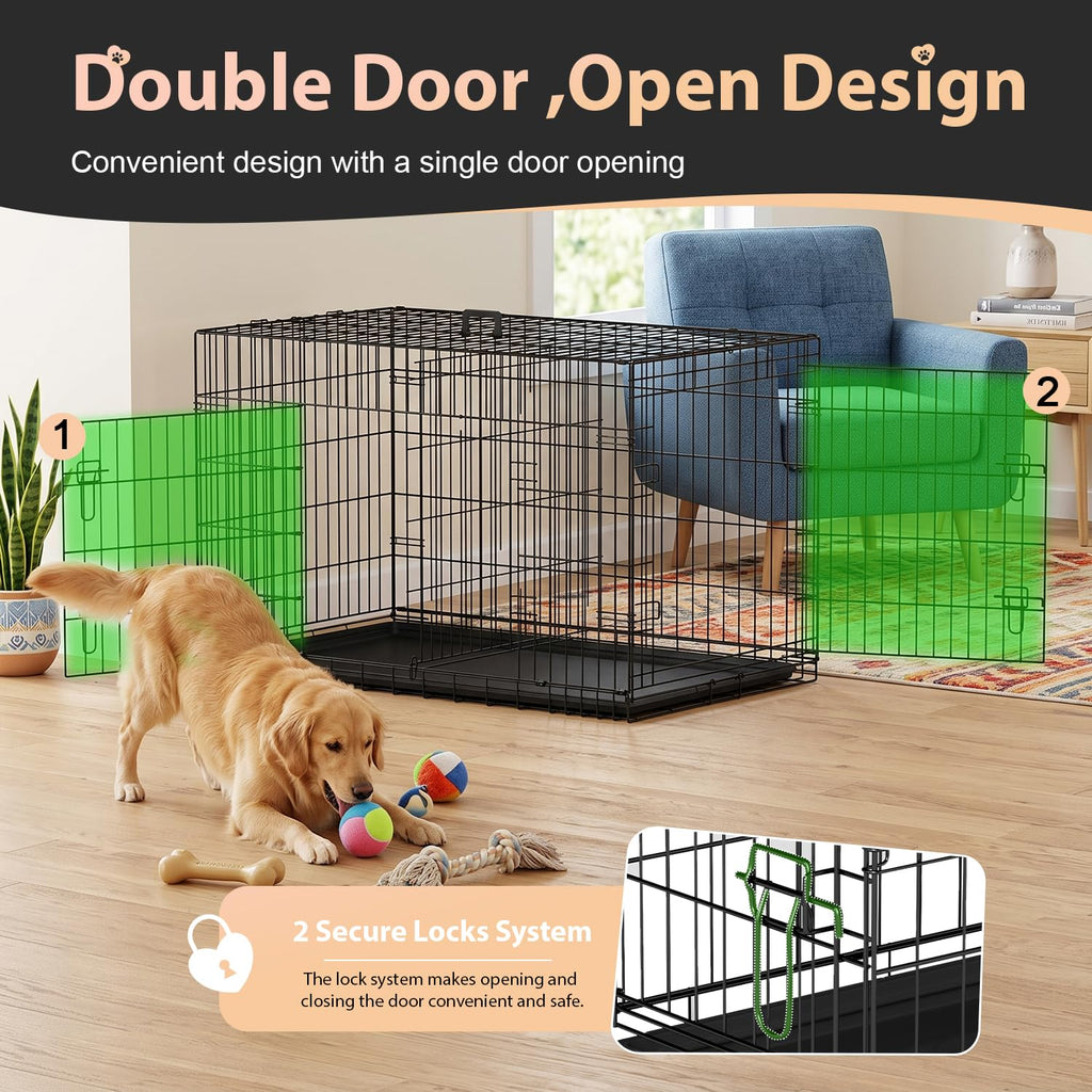 48" Double Door Crate Kennel with Divider I94304