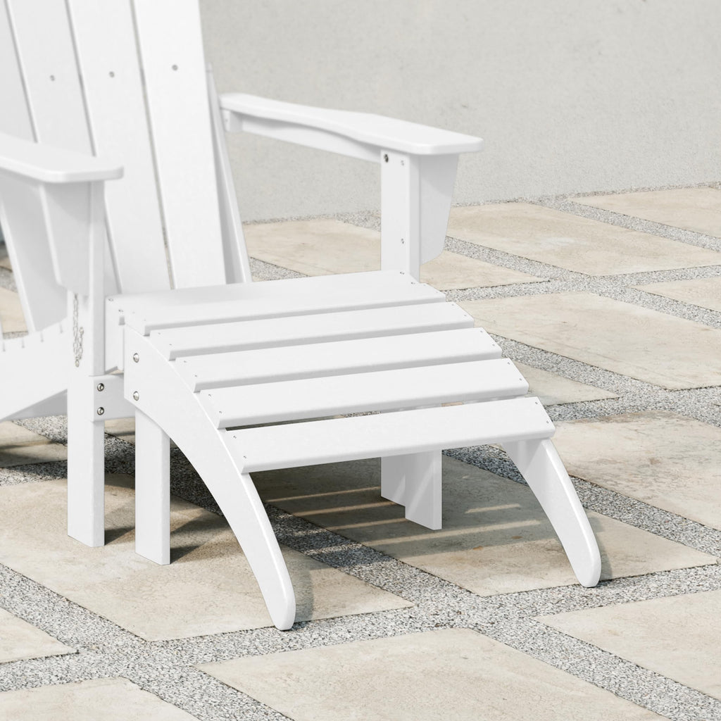 White All Weather Poly Lumber Adirondack Ottoman C793431