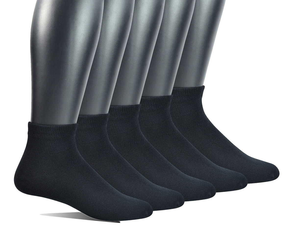 Men's 5 Pairs Non-binding Flat-Knit Ankle Socks with Seamless Toe X120