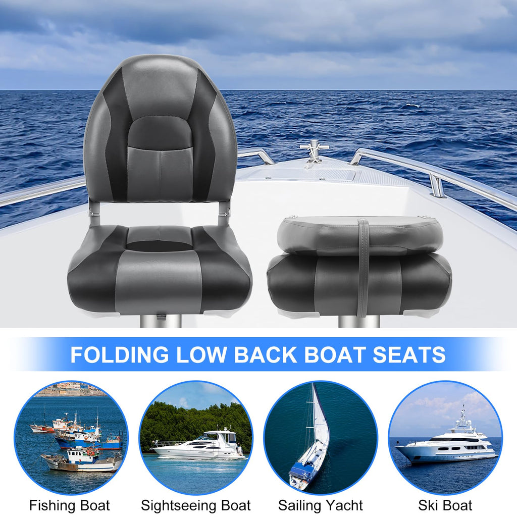 High Back Folding Waterproof Boat Seats 2 Pack K865