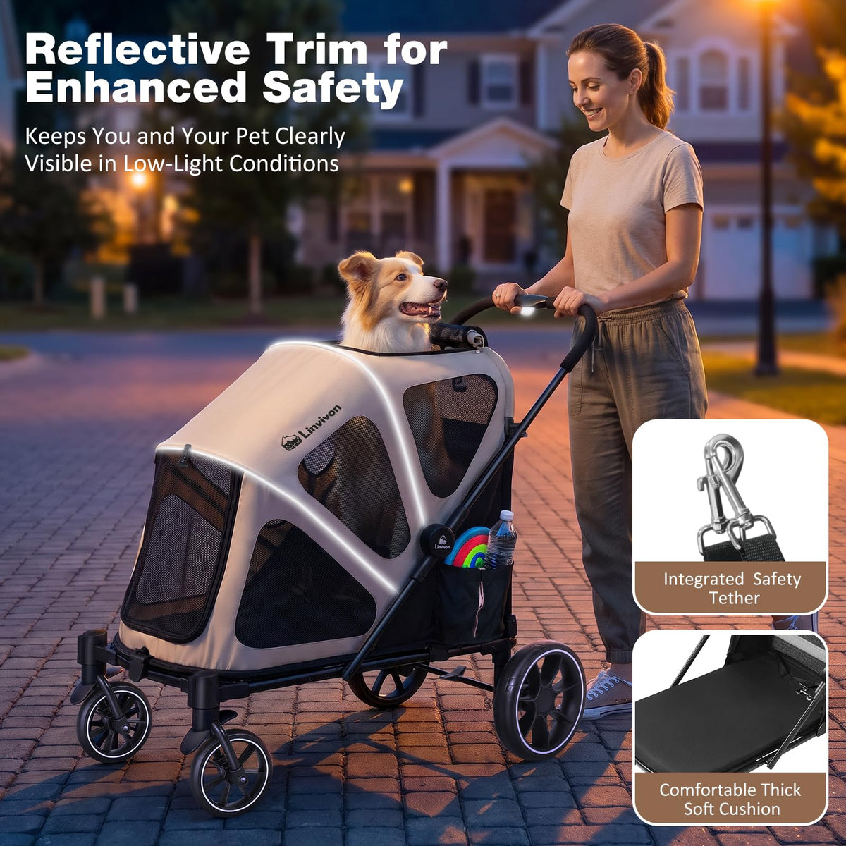 Foldable Dog Stroller with Ramp F4140