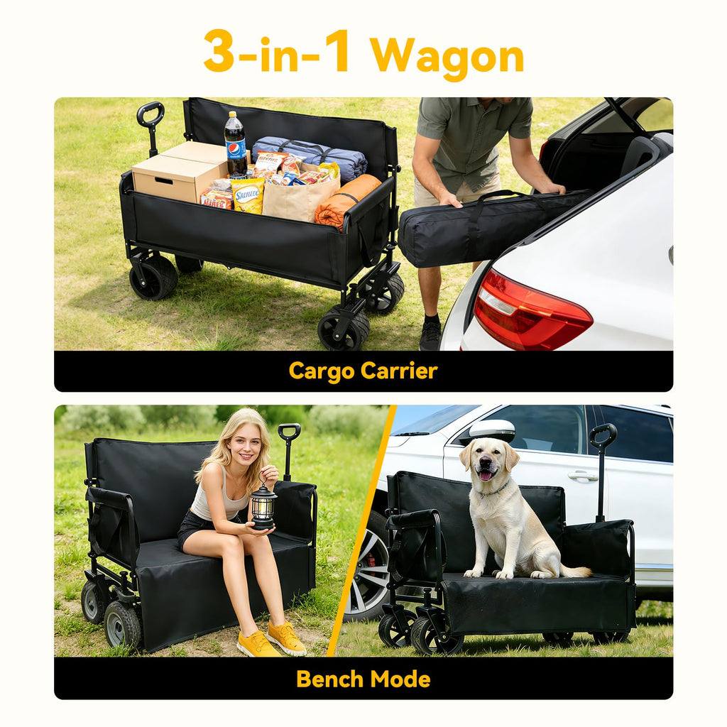 Collapsible Wagon Cart with Wheels 240L Capacity M50179