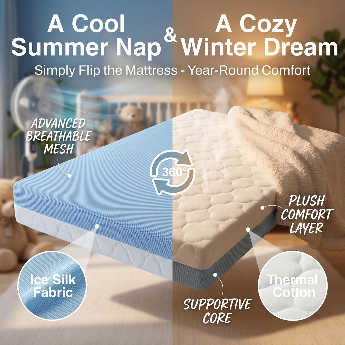 Dual Sided Memory Foam Pack and Play Mattress G556421