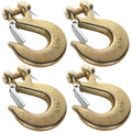 3/8 Inch Heavy Duty Forged Steel Clevis Slip Hook with Latch, 4 Pack W193899